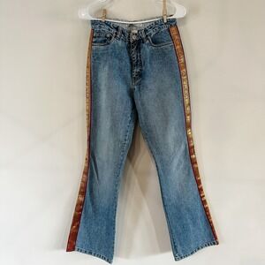 Vintage Women's Tommy Hilfiger Jeans Pink Stripe Leg Y2K Size 4‎